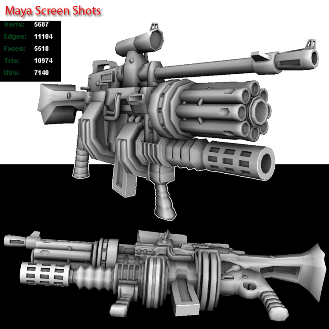 3d big weapon gun model