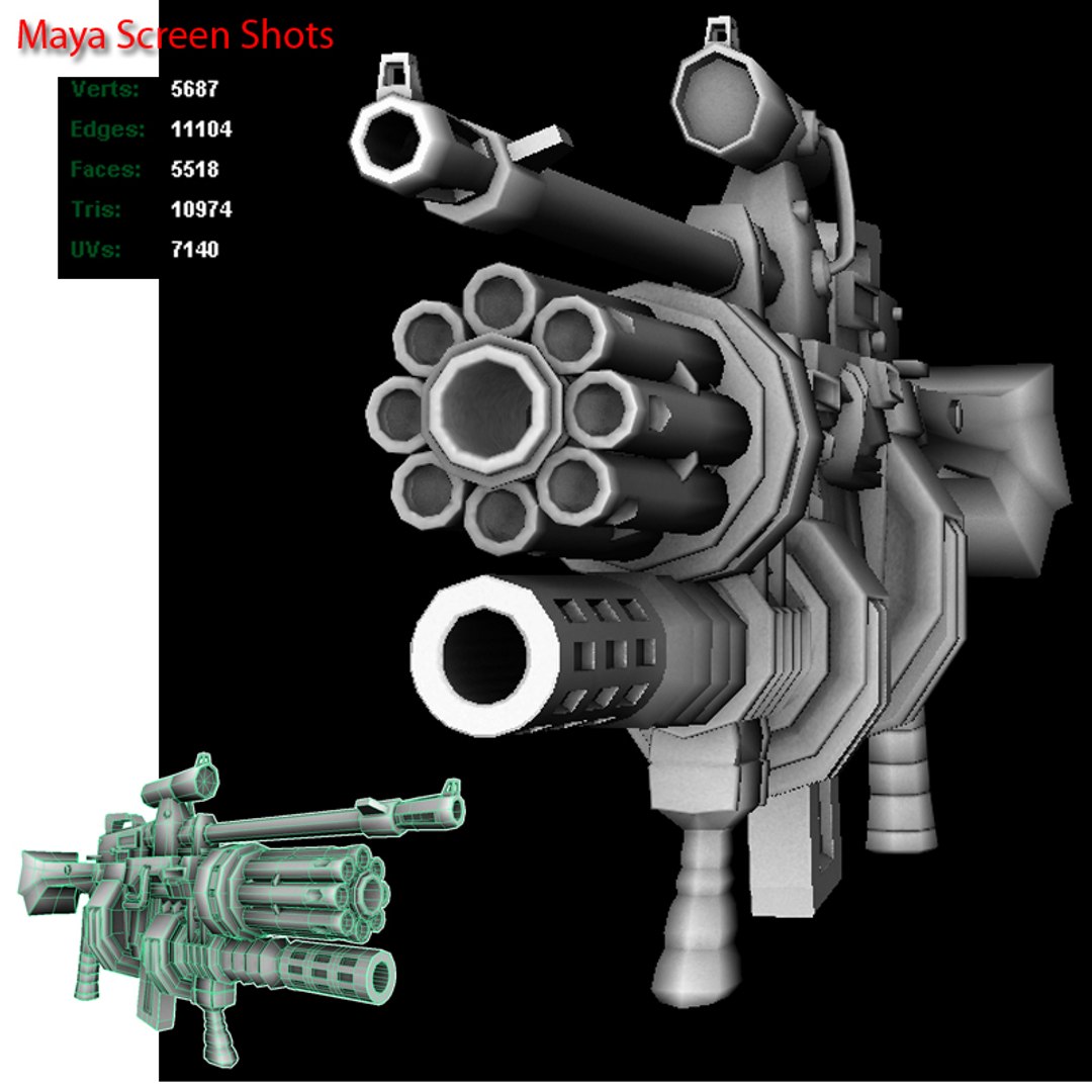 3d big weapon gun model