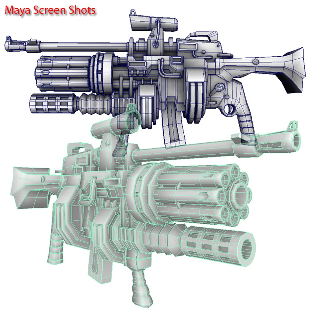 3d big weapon gun model