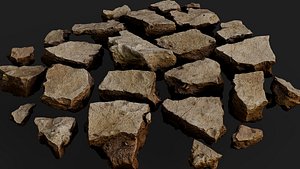 soil dry debris desert ground scatter PBR photogrammetry 3D