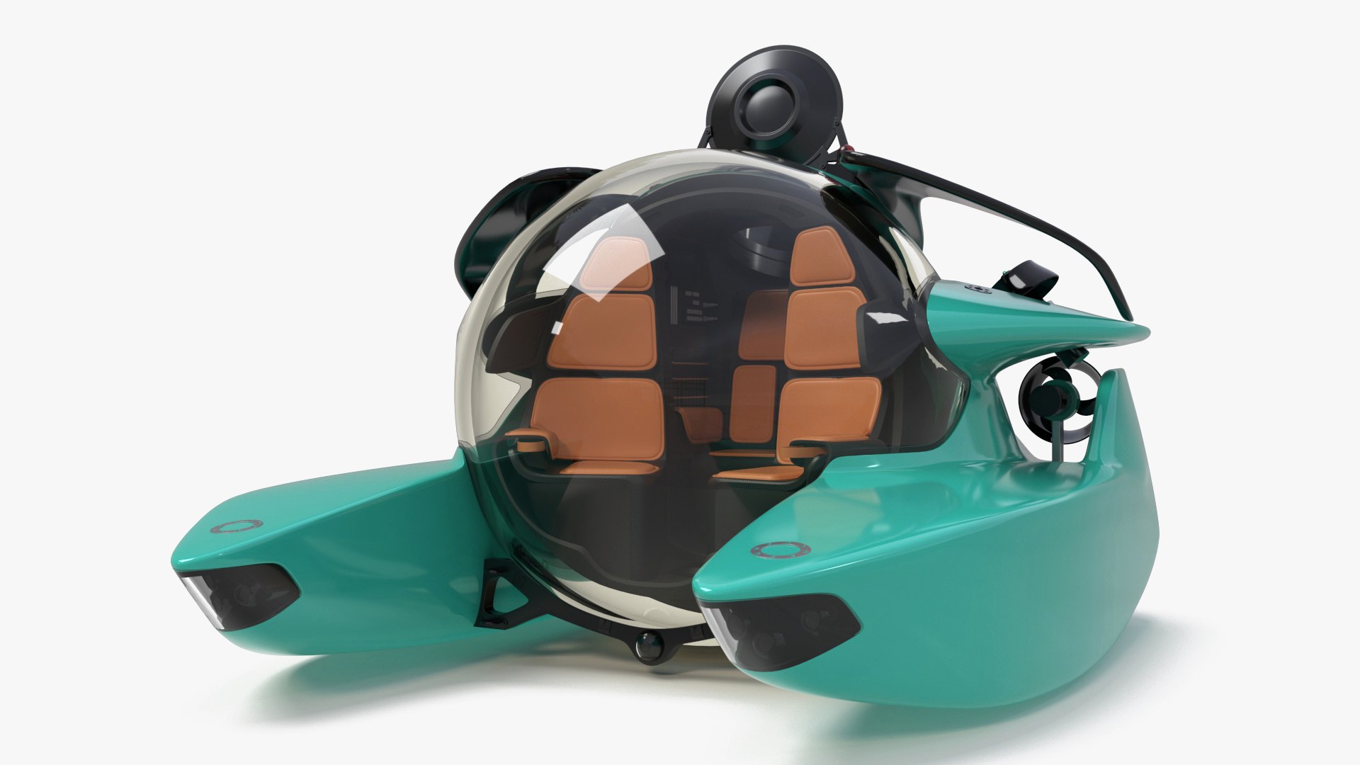 Luxurious Personal Submarine Rigged 3D model preview