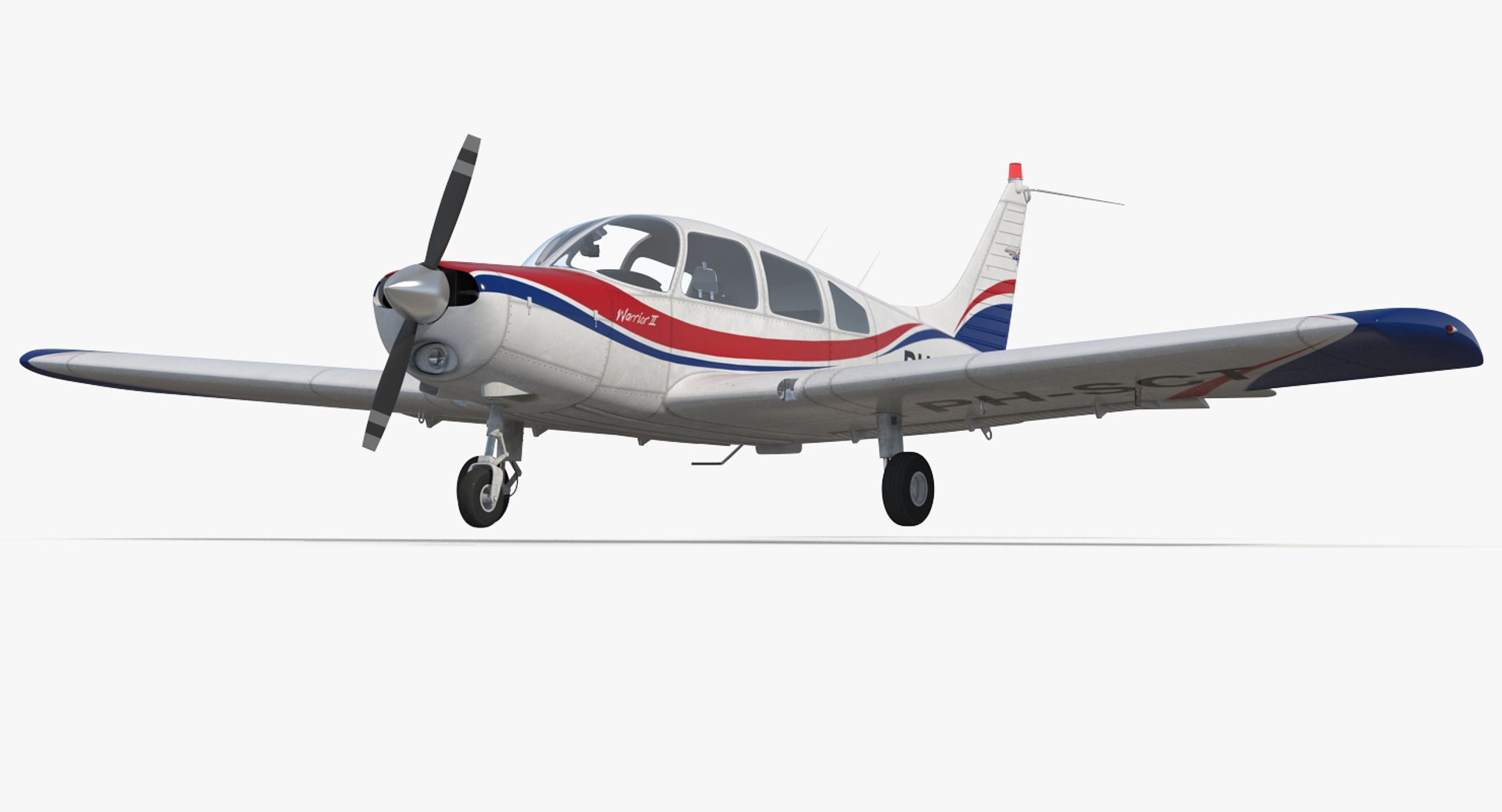 Aircraft Piper PA-28-161 Warrior II Rigged 3D Model preview