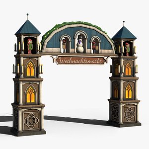 German christmas market gate 3D