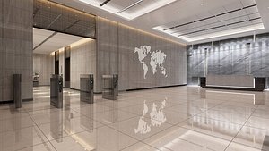 3D Office lobby 07 model