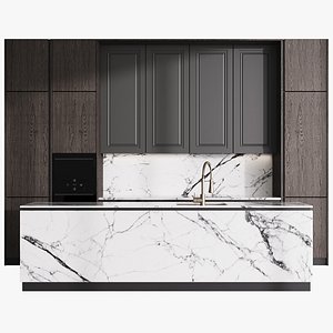 3D Modern kitchen with island 6