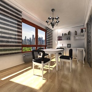 office room interior scene fbx