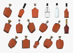 alcohol bottles 3D model