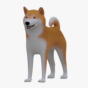 Dog Shiba Inu Low Poly Model Game AR VR model