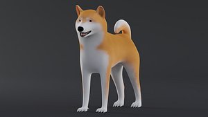 Dog Shiba Inu Low Poly Model Game AR VR model
