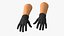 Gloved Hands Medical Black Rigged for Cinema 4D