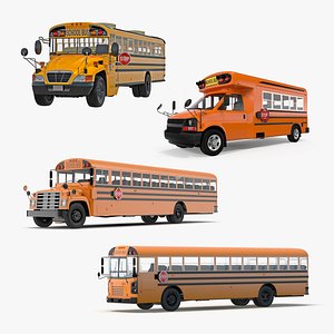 school buses 2 bus 3D model