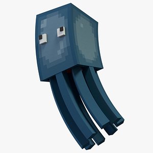 3D Minecraft Squid model