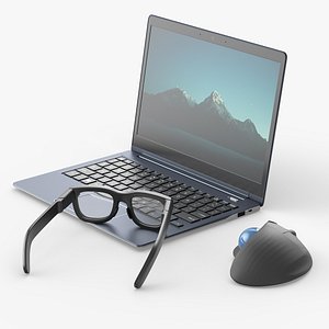AR Glasses with Laptop and Ergonomic Mouse