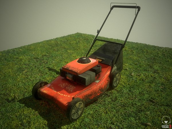 3D low-poly lawn mower