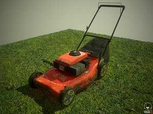 lawn mower Low-poly 3D model