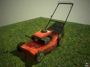 lawn mower Low-poly 3D model