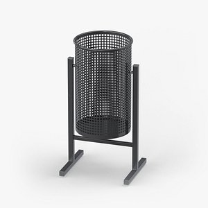 Perforated Street Waste Receptacle 04