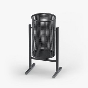 Perforated Street Waste Receptacle 04