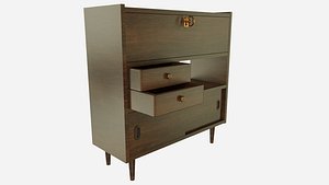 Old-fashioned Commode Soviet Style Furniture 3D model 3D model