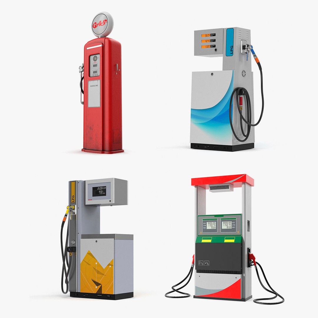 Gas Pumps Collection 2 3D model preview