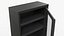 3D Metro Wall Cabinet with Glass Door Black