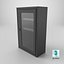 3D Metro Wall Cabinet with Glass Door Black