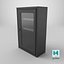 3D Metro Wall Cabinet with Glass Door Black