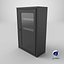 3D Metro Wall Cabinet with Glass Door Black