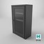 3D Metro Wall Cabinet with Glass Door Black