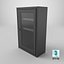 3D Metro Wall Cabinet with Glass Door Black