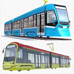3D model Trams Hyundai and Stadler