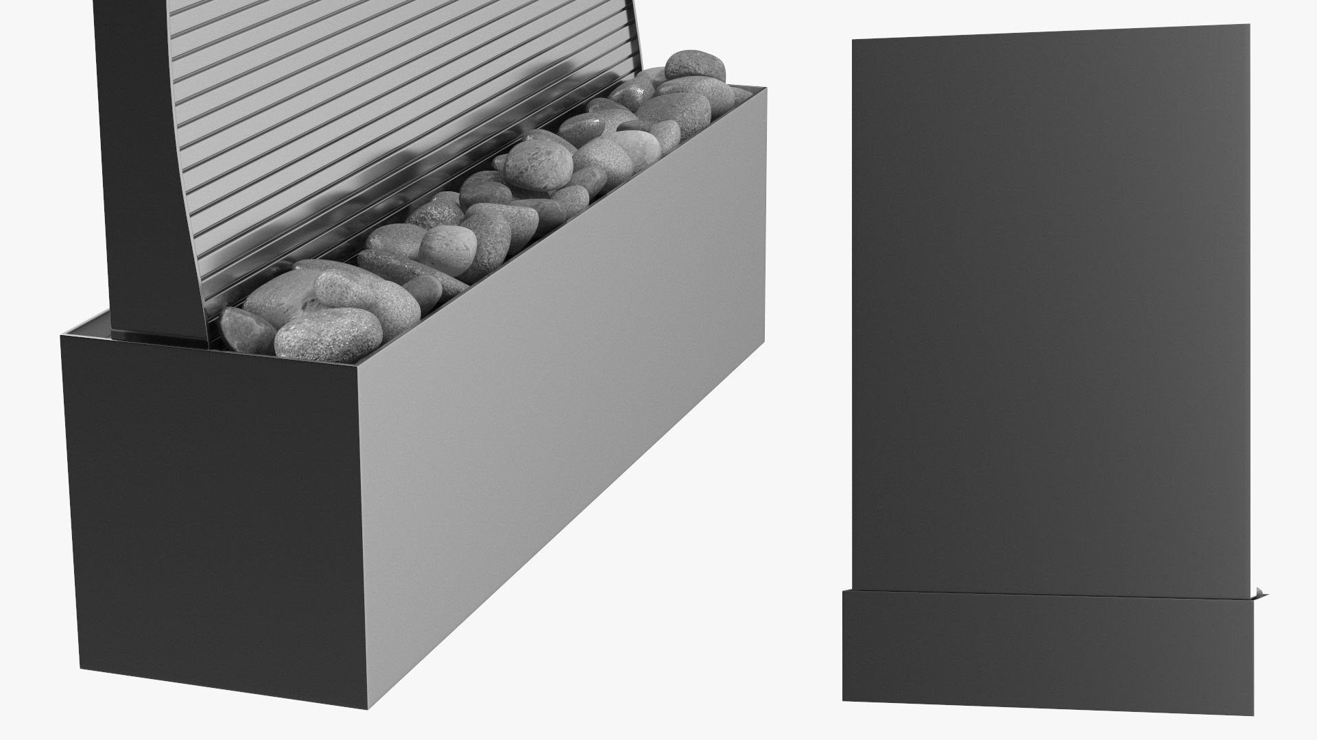 3D Model Wall Mount Waterfall Metallic Empty TurboSquid 2106139