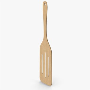 3D Wooden Kitchen Slotted Spatula