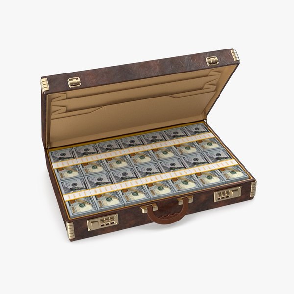 3D Briefcase full of money