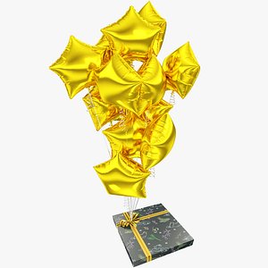 Gift with Balloons Collection V8 3D model