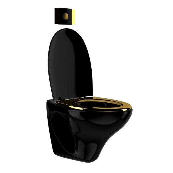 3d black toilet bowl