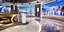 News TV Studio - Modular Broadcast Set with Curved LED Walls Anchor Desk for VP