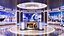 News TV Studio - Modular Broadcast Set with Curved LED Walls Anchor Desk for VP