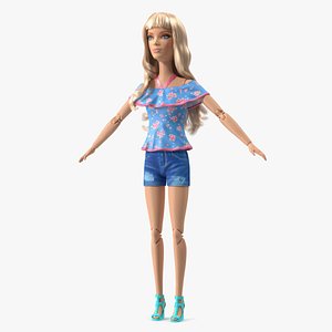 Barbie Doll Jeans Style T-pose 3D model