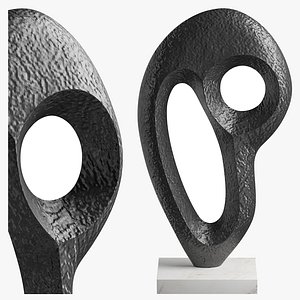 Aluminum sculpture and marble base 3D model