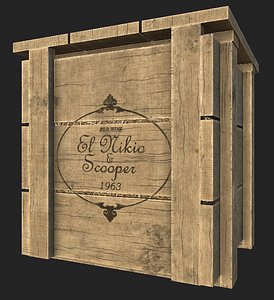 wooden wine crate model