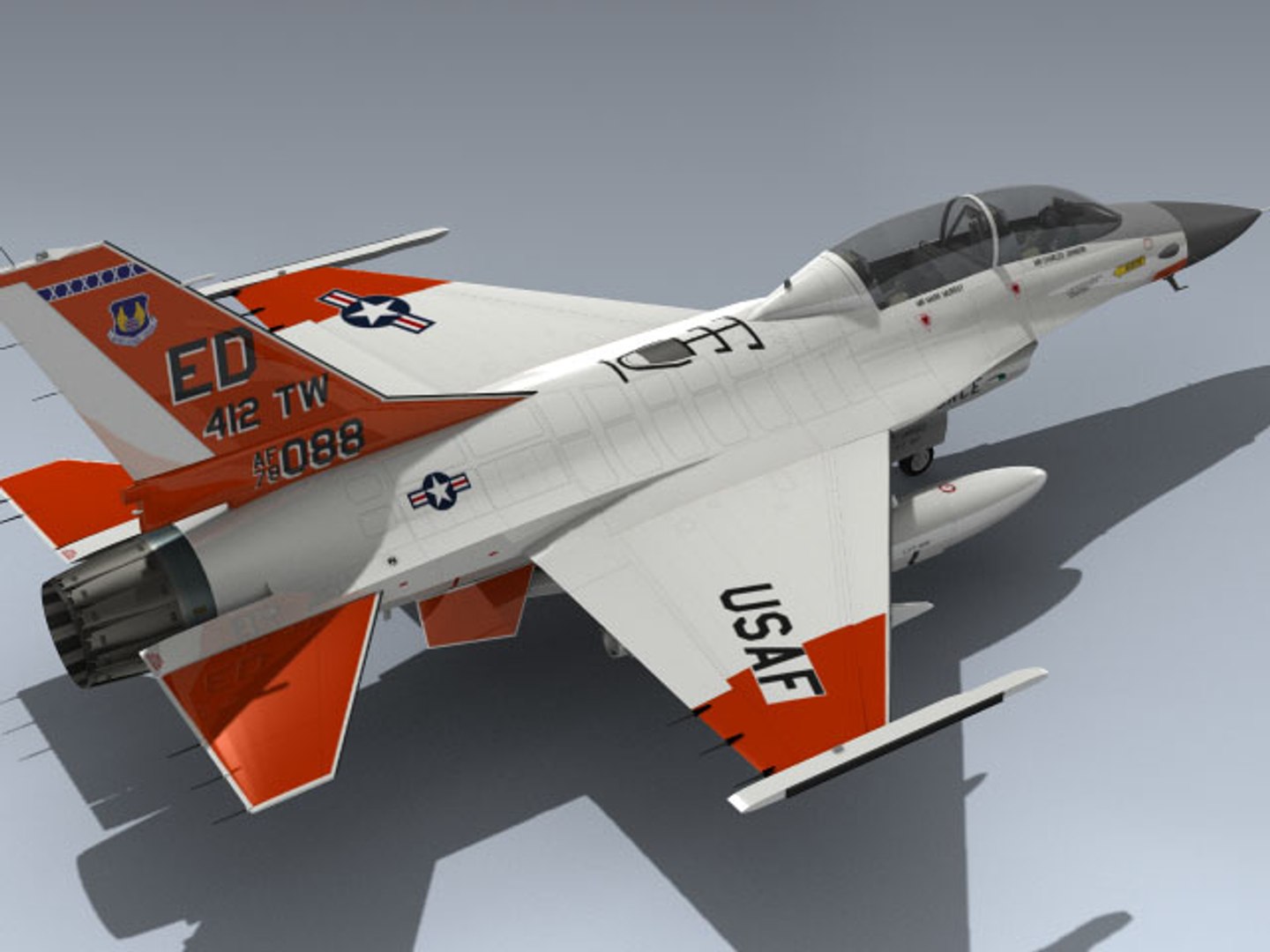 F-16b Falcon Afftc 3d Max