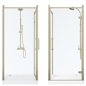 Shower corner Beta Cube Classic NBB1221-1 100x100 3D