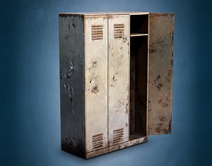 10 colors variation painted vintage wardrobe lockers da1 3D model
