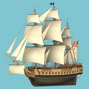 naval frigate 3d model