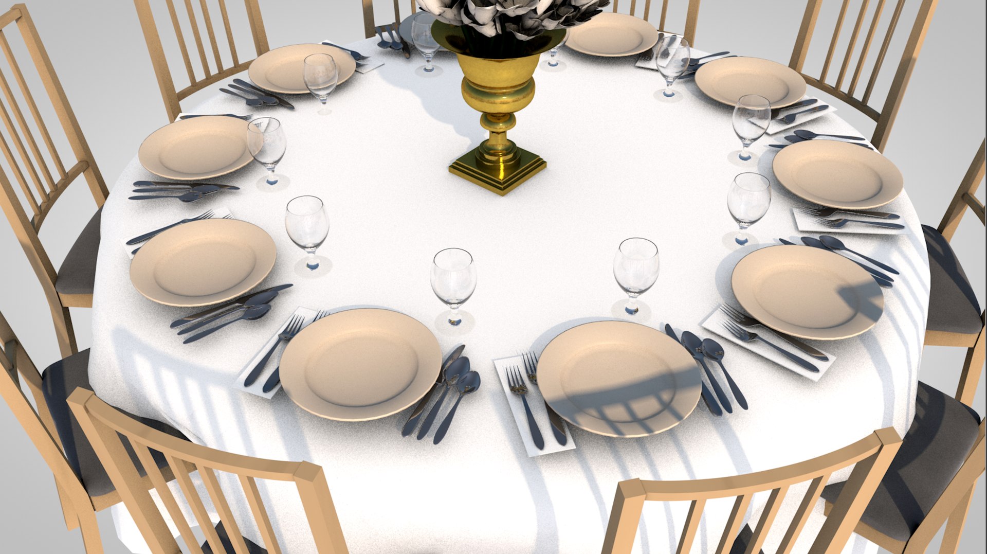 Banquet Table Dinner 3D - TurboSquid 1386172