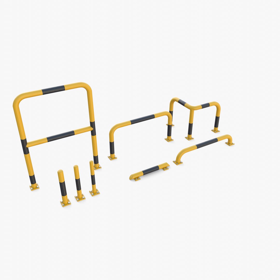 3D Traffic Safety Barrier Pack V1 Model TurboSquid 2070455