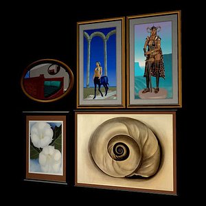 3d model of 4om picture framed wall mirror