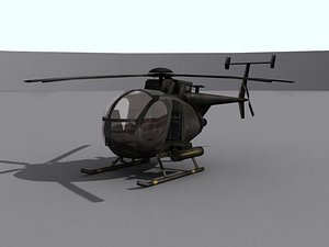 AH6 J Littlebird Low Poli 3ds Max Model