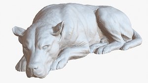3D sculpture sleeping dog 1m